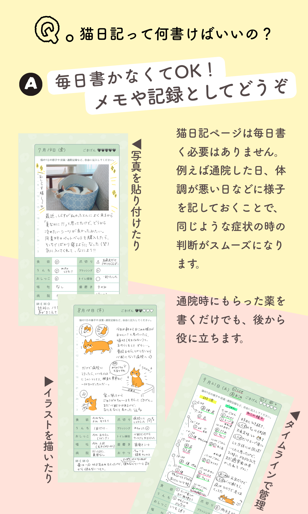 ねこヘルプ手帳(バインダー式)|猫の通院・体調管理が一冊で|猫の健康管理手帳