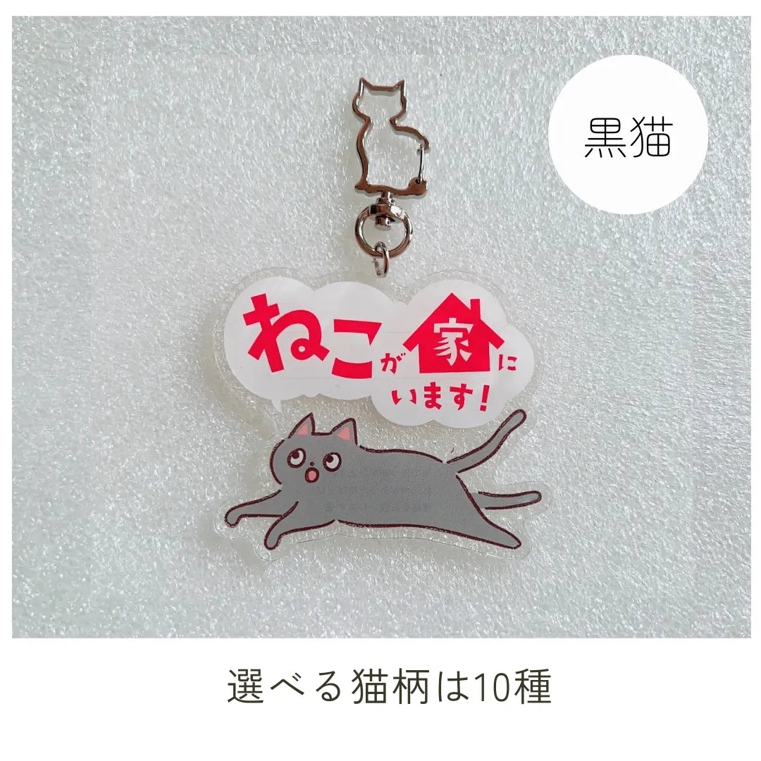 【全10種】家ねこキーホルダー | 連絡先が書ける SOSキーホルダー | 迷子・緊急時に愛猫を守るお守りグッズ Helmo