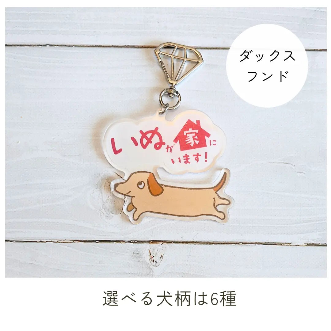 【全6種】家いぬキーホルダー | 連絡先が書ける SOSキーホルダー | 迷子・緊急時に愛犬を守るお守りグッズ Helmo