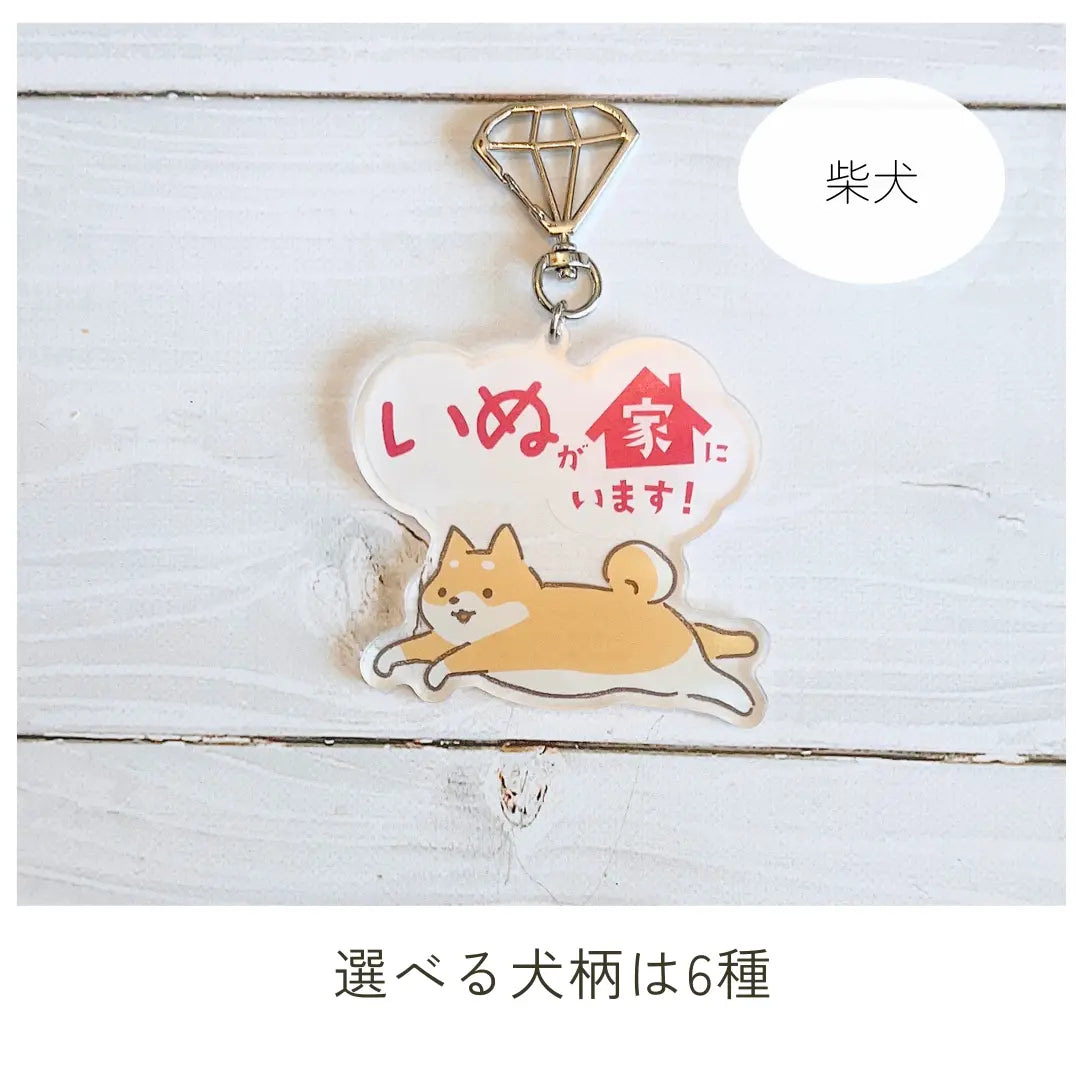 【全6種】家いぬキーホルダー | 連絡先が書ける SOSキーホルダー | 迷子・緊急時に愛犬を守るお守りグッズ Helmo