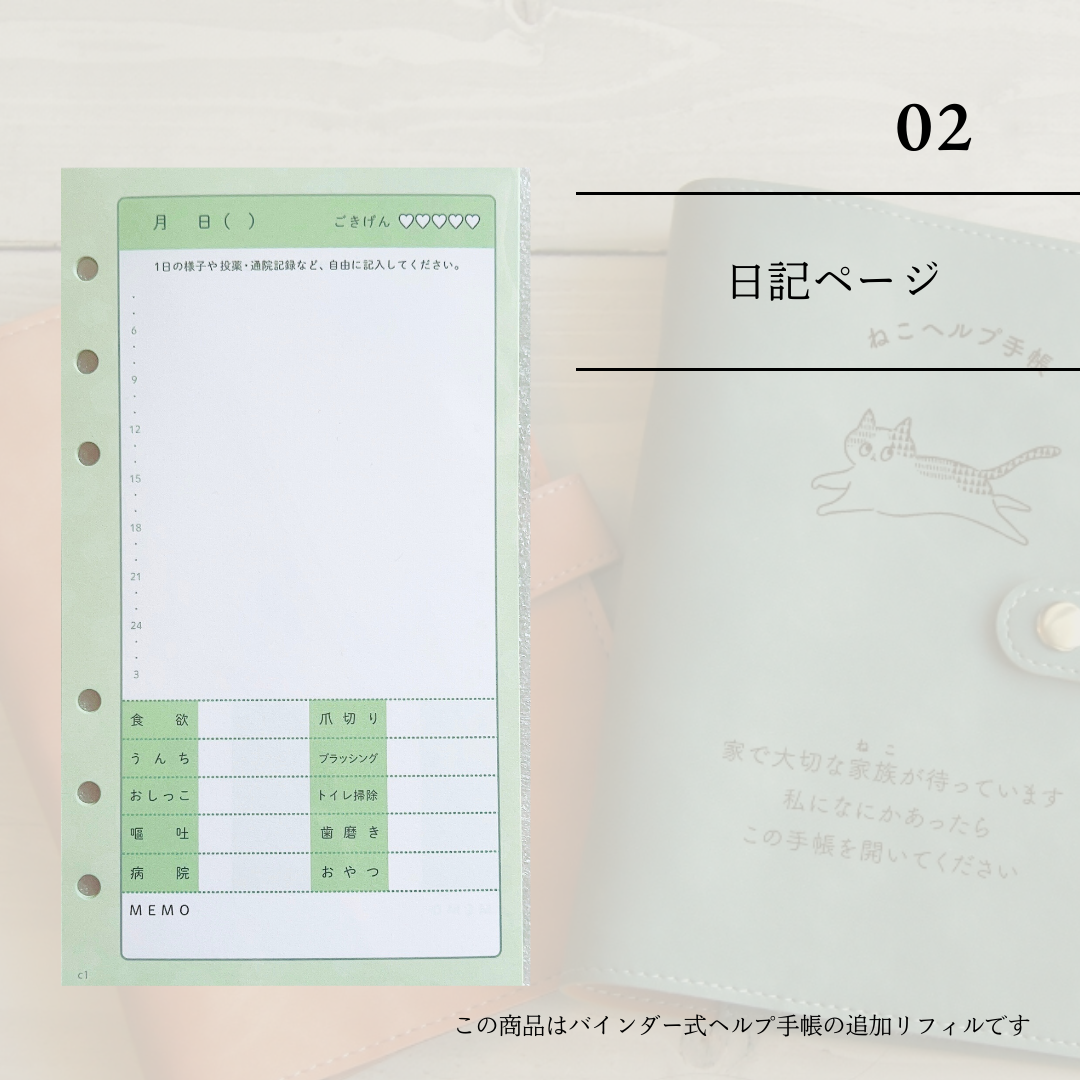 追加オプション:猫日記ページ1ヶ月分