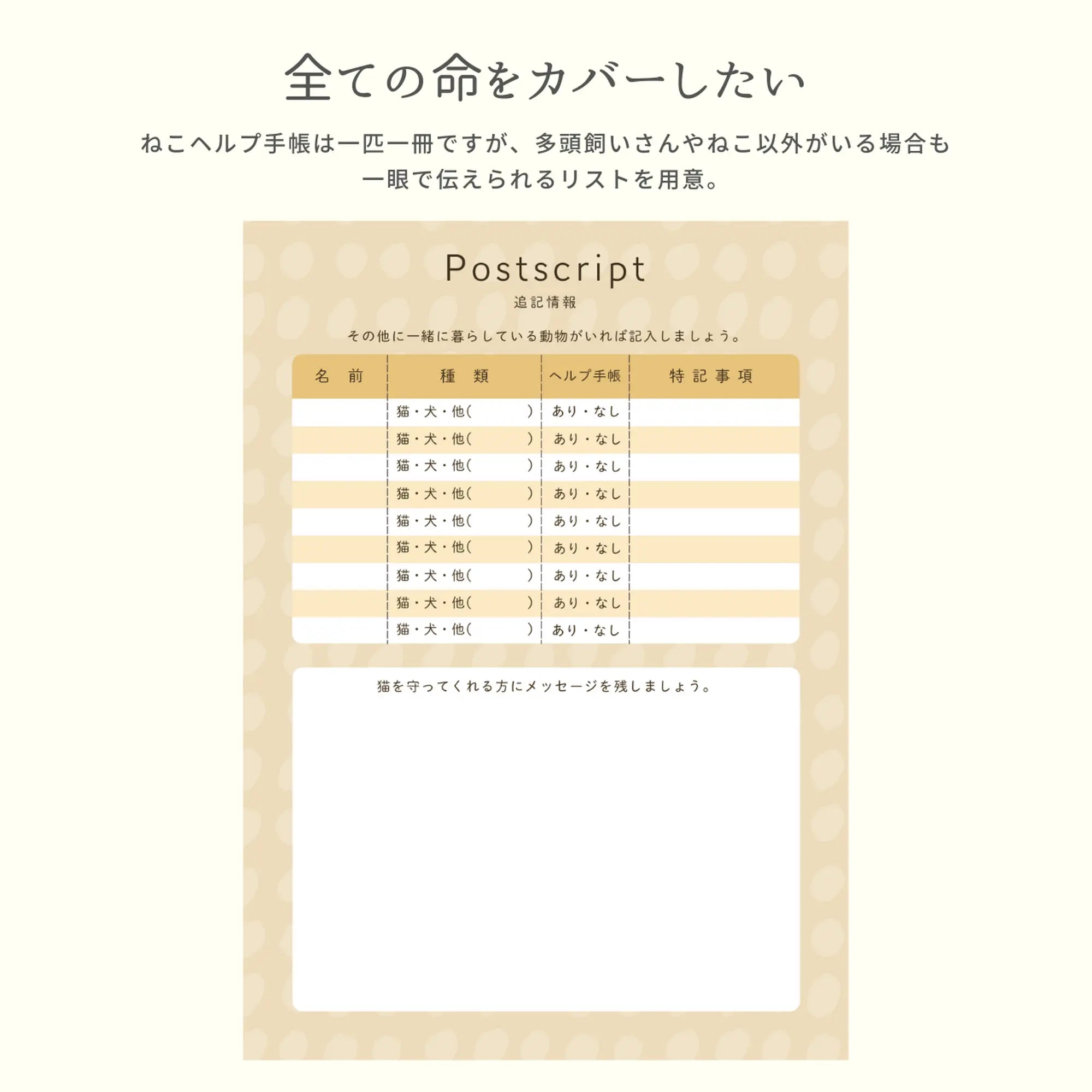 ねこヘルプ手帳(冊子式)| 猫の母子手帳・健康管理ノート | 災害・もしもの緊急時に愛猫を守る命の記録 Helmo