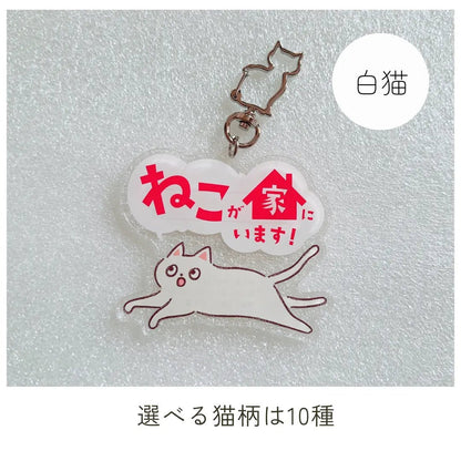 【全10種】家ねこキーホルダー | 連絡先が書ける SOSキーホルダー | 迷子・緊急時に愛猫を守るお守りグッズ - もしもshop Helmo