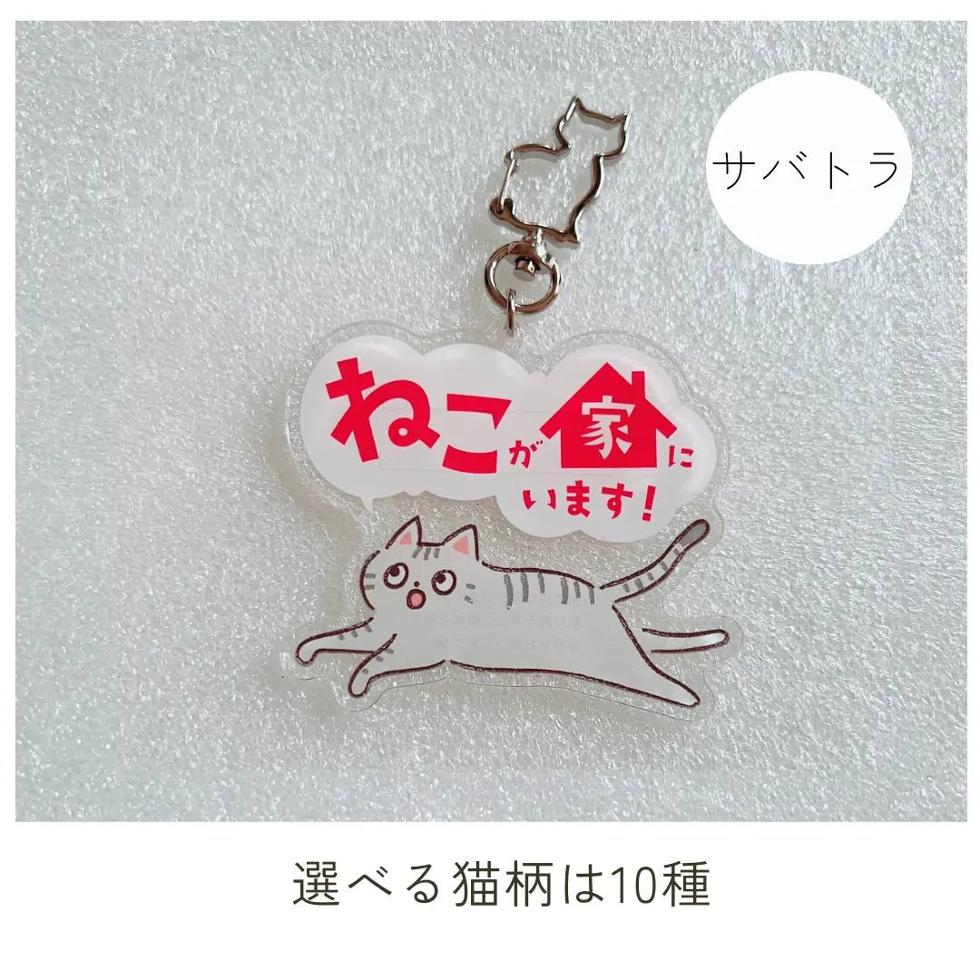 【全10種】家ねこキーホルダー | 連絡先が書ける SOSキーホルダー | 迷子・緊急時に愛猫を守るお守りグッズ - もしもshop Helmo