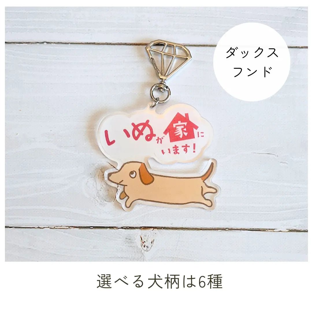 【全6種】家いぬキーホルダー | 連絡先が書ける SOSキーホルダー | 迷子・緊急時に愛犬を守るお守りグッズ - もしもshop Helmo