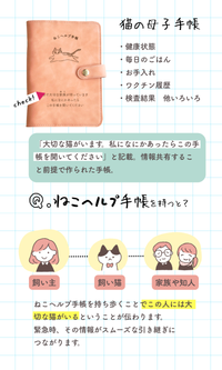 【キーホルダーセット】ねこヘルプ手帳(バインダー式)｜猫の通院・体調管理が一冊で｜猫の健康管理手帳