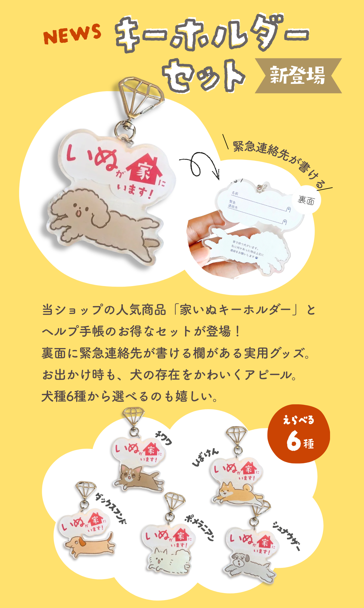 【キーホルダーセット】いぬヘルプ手帳(バインダー式)｜犬の通院・体調管理が一冊で｜犬の健康管理手帳
