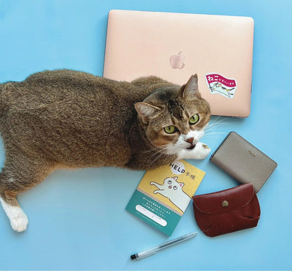 家ねこステッカー（ミニ）｜“気づいてほしい”をやさしく添える3枚セット - もしもshop Helmo