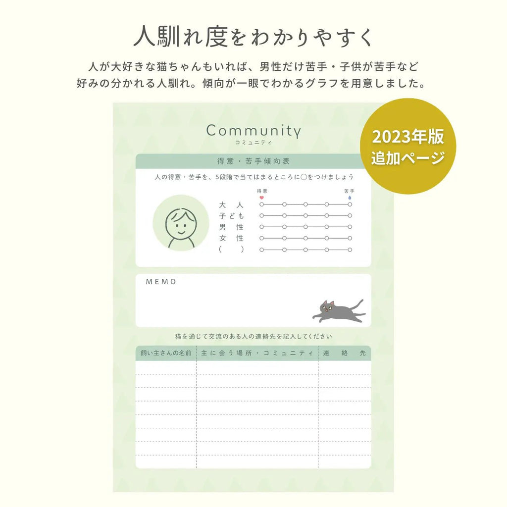 ねこヘルプ手帳（冊子式）| 猫の母子手帳・健康管理ノート | 災害・もしもの緊急時に愛猫を守る命の記録 - もしもshop Helmo