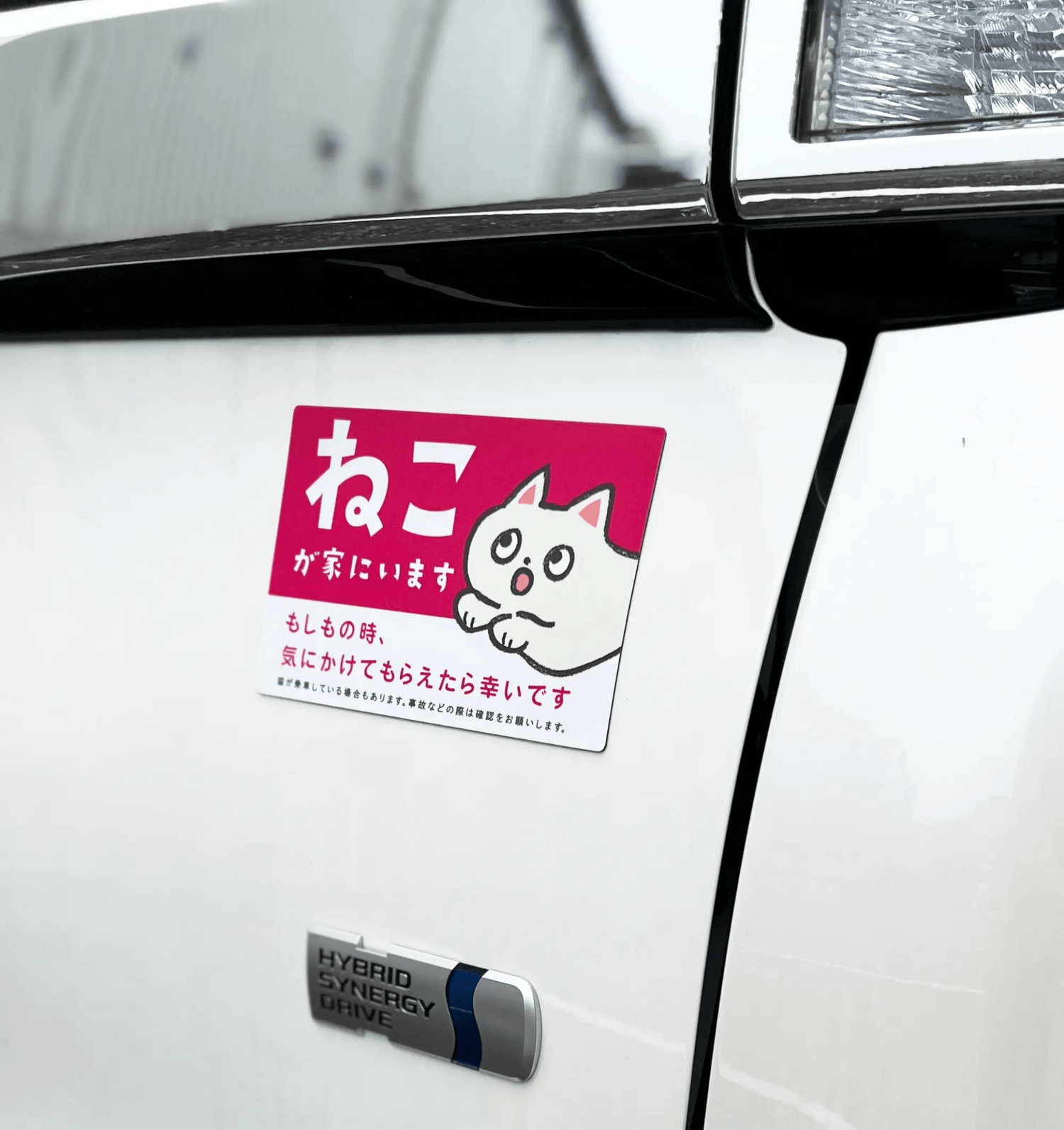 車用マグネット｜ねこが家にいます（ペット防災カーサイン） - もしもshop Helmo